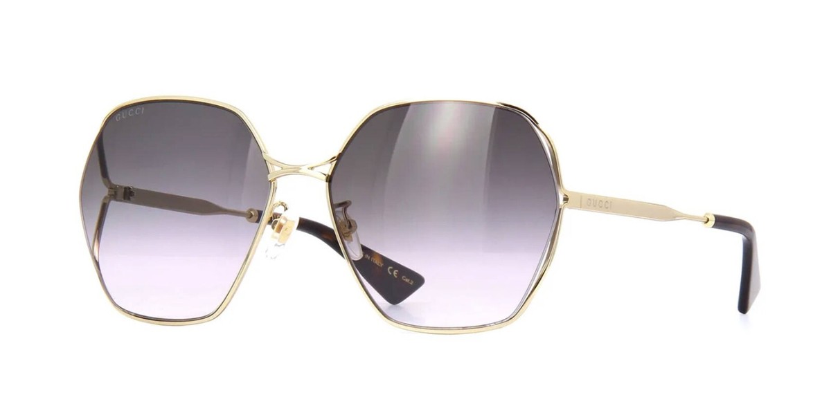 Gucci GG0818SA Gold/Grey Shaded (001) Sunglasses | eBay