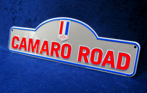 Letrero de metal en relieve CAMARO ROAD - troquelado - *HECHO EN EE. UU.* - Decoración de bar garaje cueva para hombre - Imagen 4 de 10