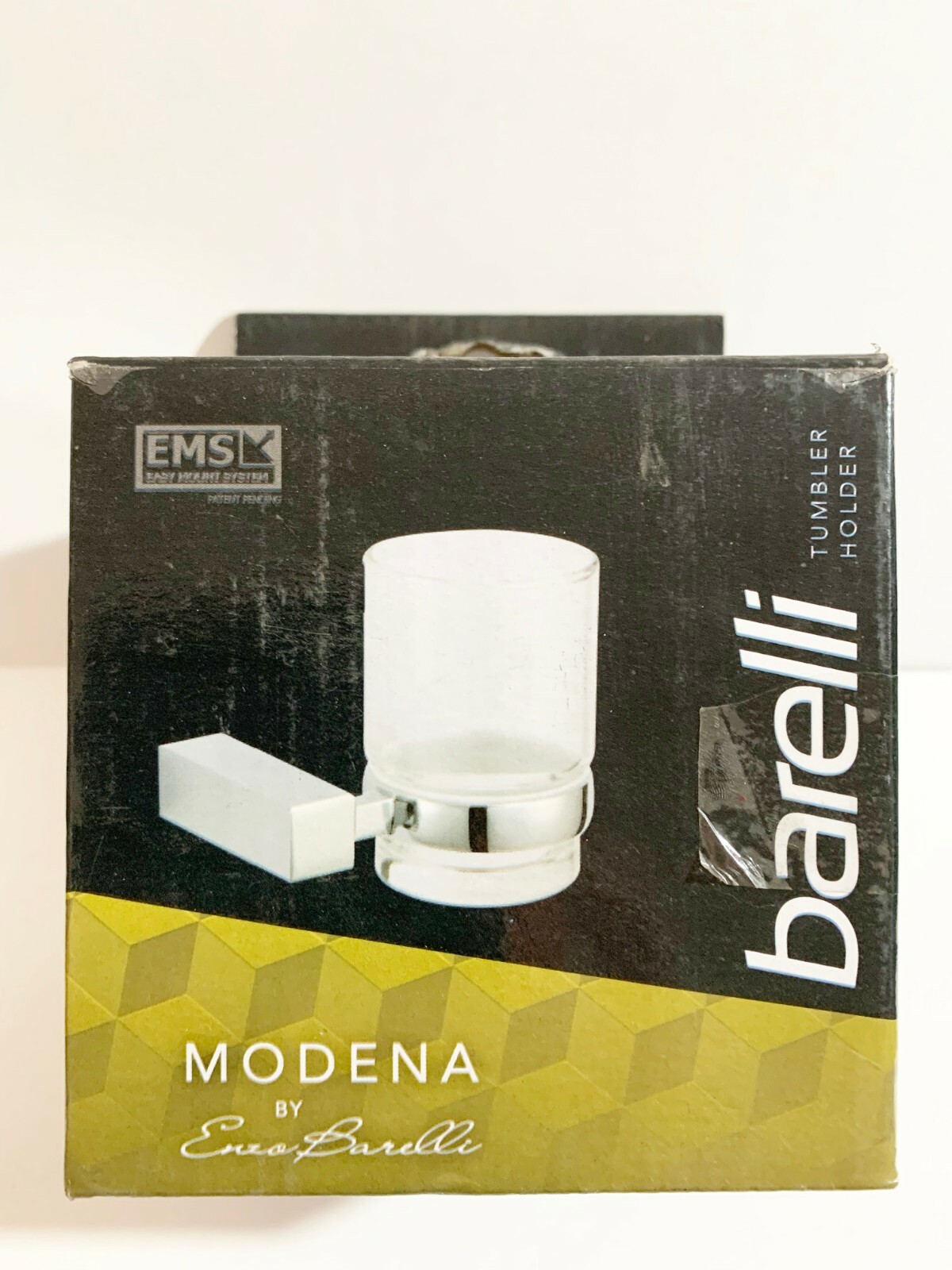 Barelli Single Glass Tumbler Holder Toothbrush Wall Mount Chrome plated finish-image