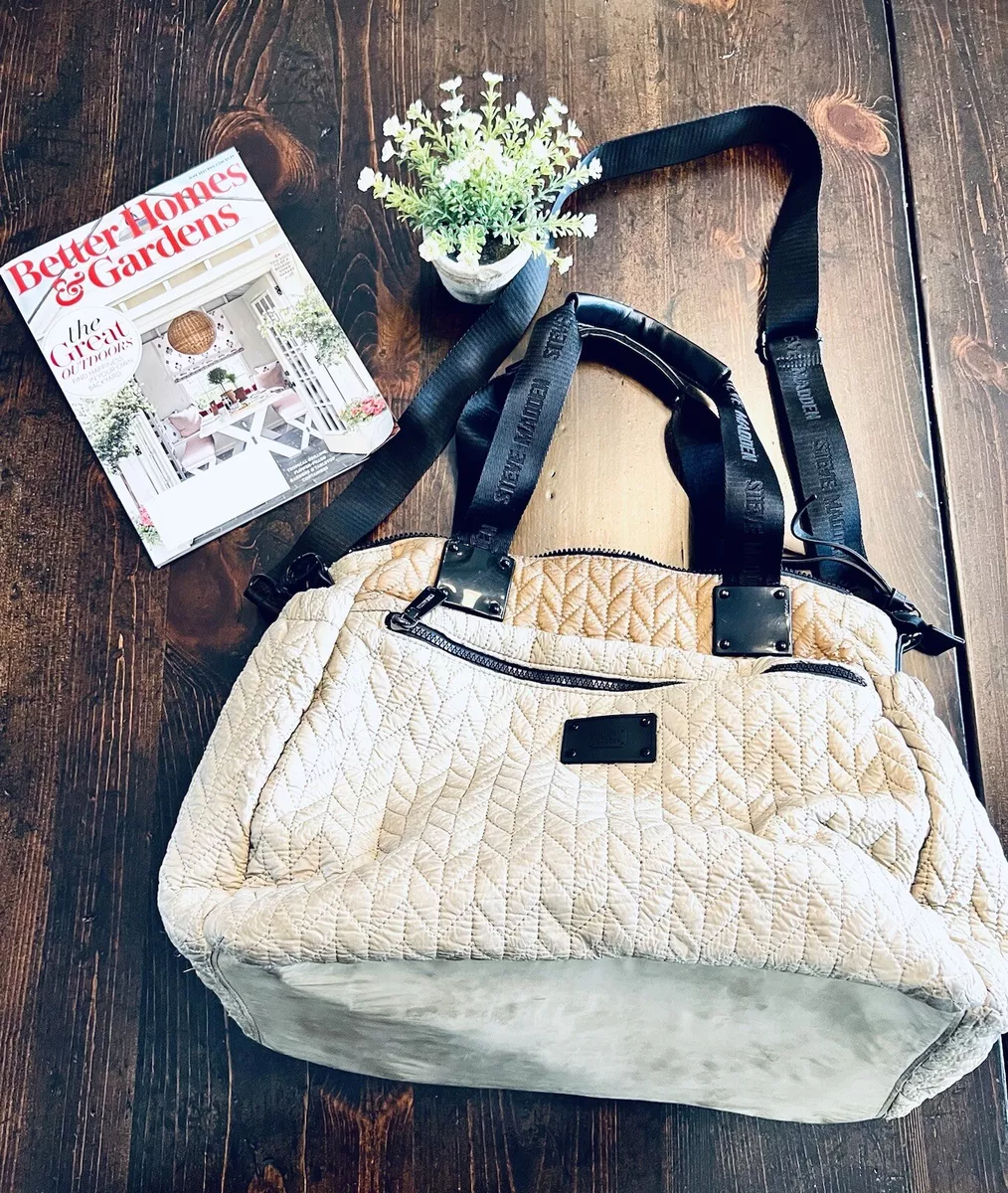 Steve Madden Tan Quilted Cheetah Print Pattern 4 Piece Diaper Bag