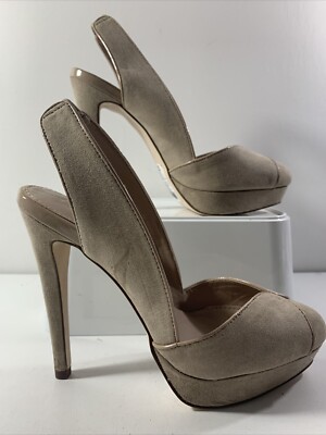 NEXT brandneue Plateau-Slingpumps nude taupefarben. Größe 5,5
