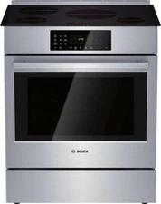 NIB Bosch 800 Series 30" 4 Element Stainless Slide-In Induction Range HII8056U