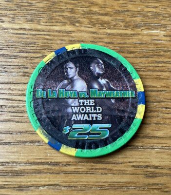 DE LA HOYA v MAYWEATHER  Boxing Fight  CASINO CHIP  $25  MGM Grand VEGAS  2007