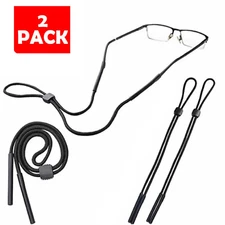 2-Pack Neck Strap Sport Sunglass Eyeglass Read Glasses Cord Lanyard Holder Black