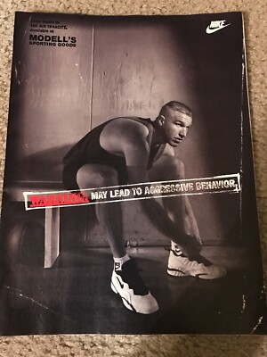 Vintage 1995 CHRIS MULLIN NIKE AIR TENACITY Shoes Poster Print Ad