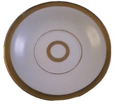 Antique 20thC KPM Berlin Porcelain Gold & White Saucer Porzellan Untertasse
