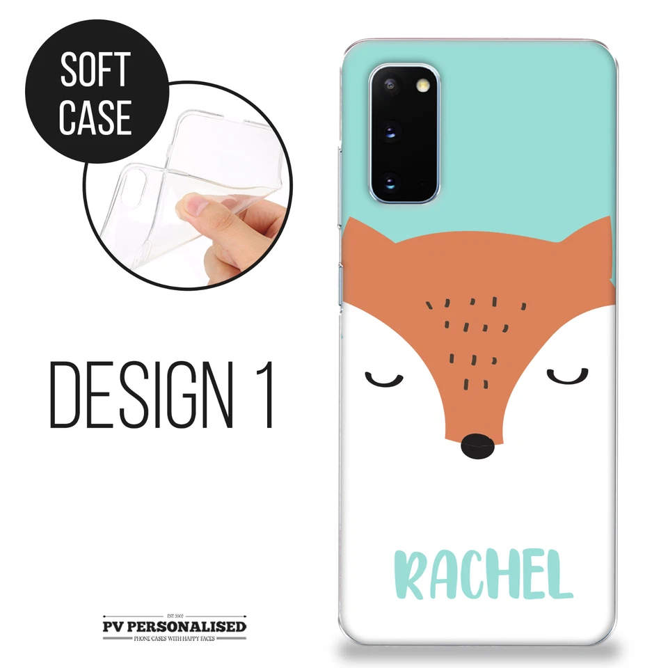 Personalised Phone Case Name Silicone Funny Animal Cover For Samsung S21 S20 S24