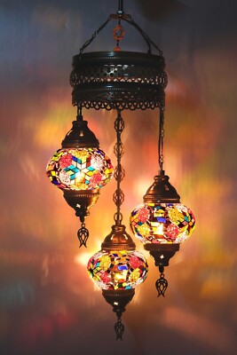 Turkish Chandeliers, Asylove Mosaic Pendant Lamp, Moroccan Hanging Ceiling Light