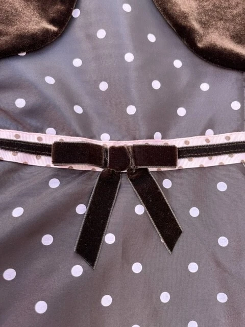 Rare Editions NWT Girls Velvet Cardigan Dress Set Brown Pink Polka Dots Midi 16 - Image 2 of 4