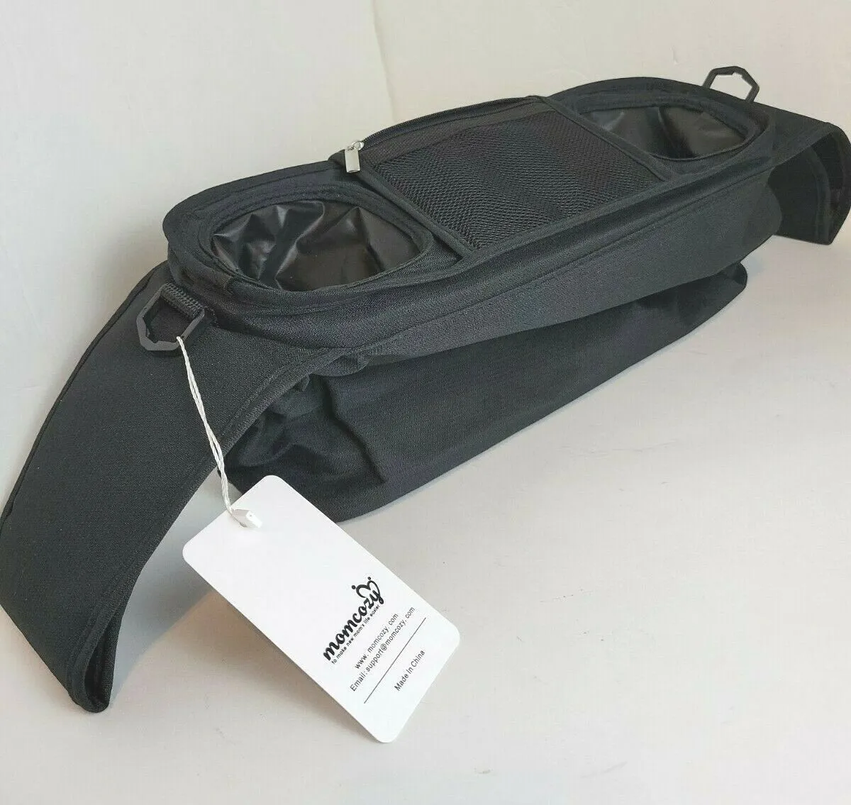 MOMCOZY® Black Stroller Organizer Detachable Bag w/Insulated Bottle Holders  -NEW