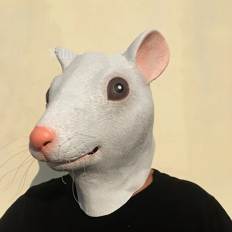 Funny Realistic Mouse Rat Latex Head Mask Halloween Costume Party