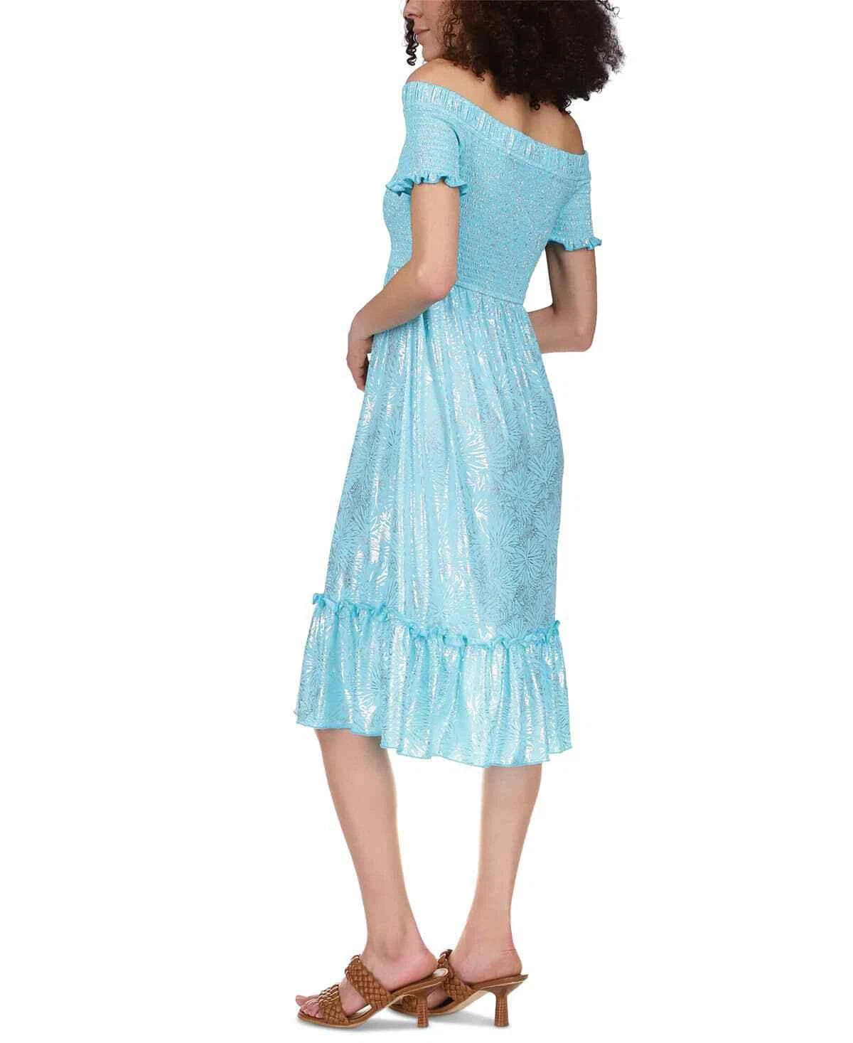 Abito Midi MICHAEL Michael Kors donna stampa lamina blu affocato XS blu