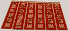 BEWARE OF DOG SIGN STICKER 6 PACK  7839830 ..............................5G3