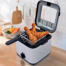 1KW 2.5L Electric Deep Fryer With Basket Small Fryer Stainless Steel Fish Fryer