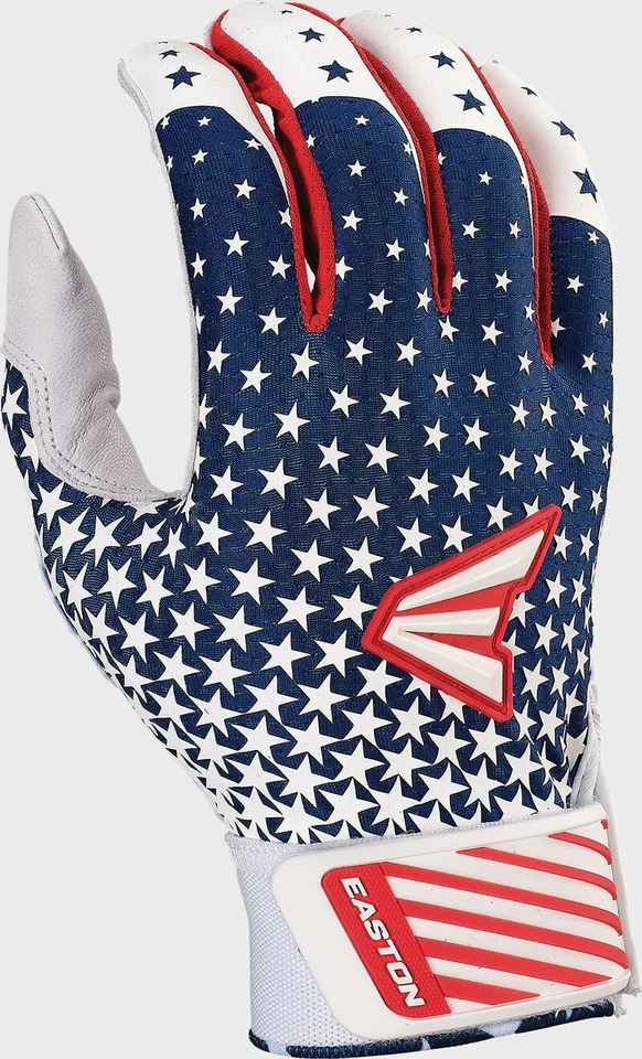 EASTON WOMENS FASTPITCH GHOST NX BATTING GLOVE PAIR ADULT SMALL STARS & STRIPES