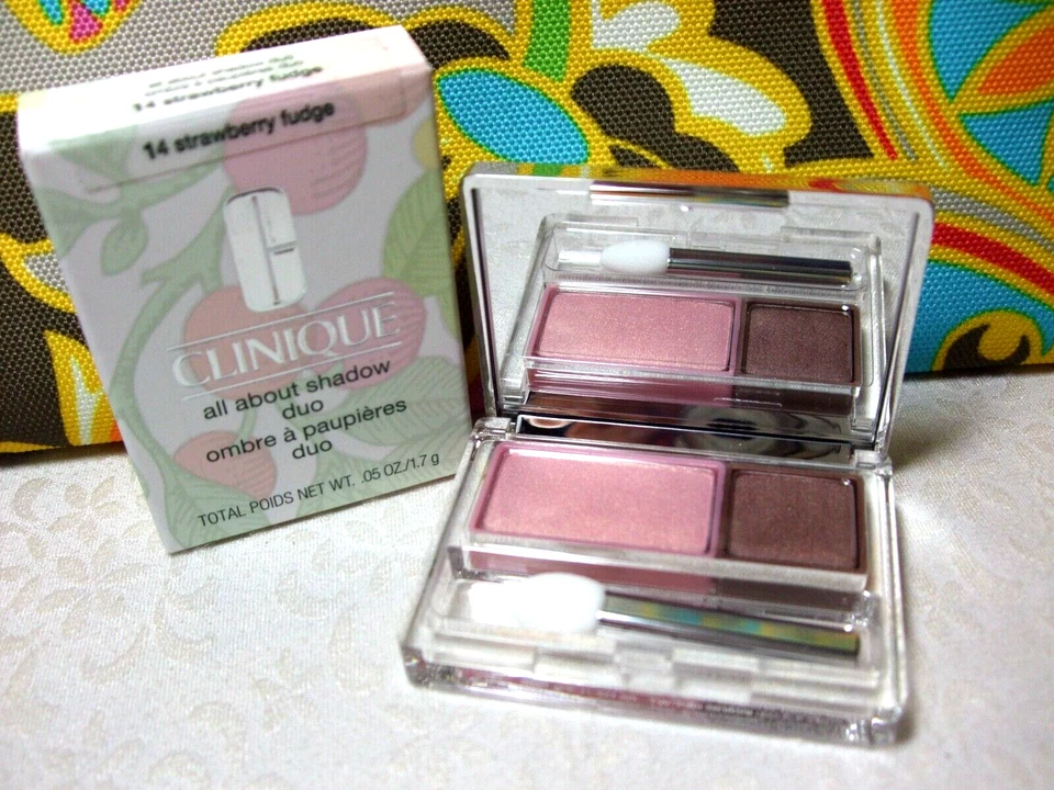 Clinique Strawberry Fudge All About Shadow Duo Brand New FS NIB $31 Value READ - Image 2 of 4