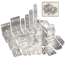 Corner Braces Brackets 90° Right Angle L Shape Stainless Steel Brace Bracket New