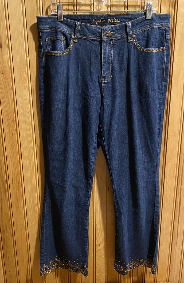 Petite embroidered shop jeans