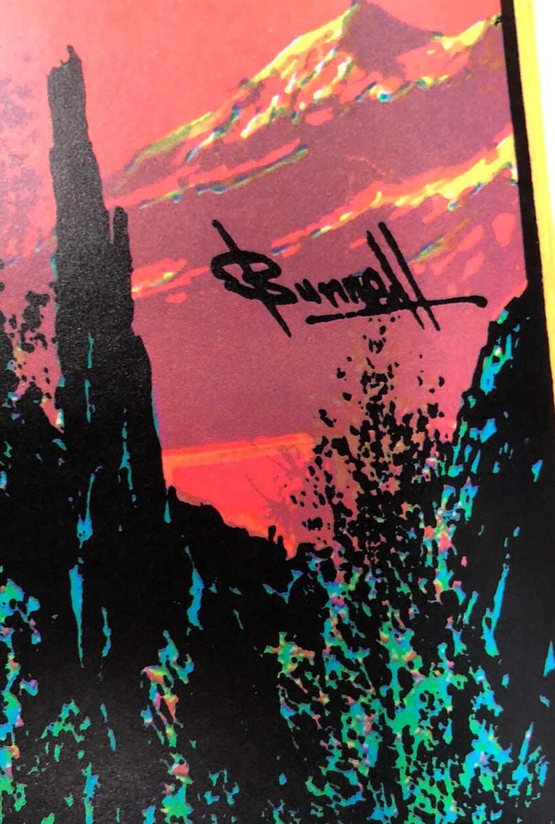 Vintage 1970's Black Light Poster Blacklight GARDEN OF EDEN By