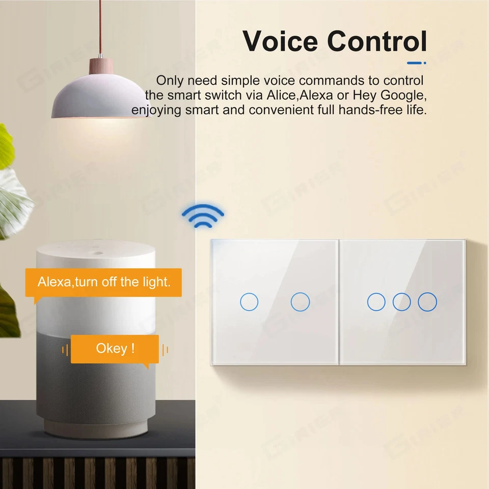 Wifi Wall Touch Switch EU Required Smart Light Switch 1 2 3 Gang 220V Smart Home - Image 3 of 4