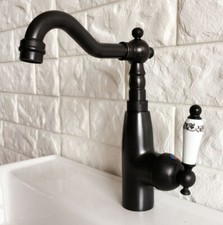 Black Oil Rubbed Brass Swivel Spout Kitchen Sink Faucet Bathroom Basin Mixer Tap