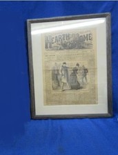 Antique Framed 1890 Hearth and Home Illustrated Monthly Paper Magazine Page