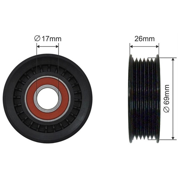 NTY Spannrolle Keilrippenriemen Passend FüR Mazda 2 De_ DH_3 1.3 DE BL 1.6 MZR-image