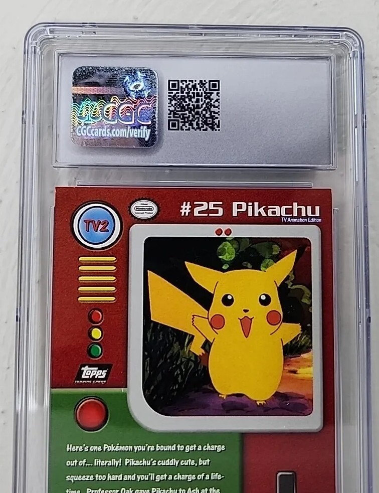Pikachu TV2 1999 Topps Pokemon Series 1 2nd Print graded CGC 7