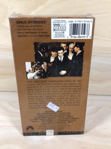 The Godfather Part 2 VHS 25th Anniversary Edition New Sealed - Picture 3 of 7