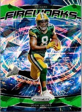 2024 Panini Prizm #5 Josh Jacobs Fireworks Green Prizm