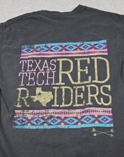 Texas Tech Red Raiders T-Shirt Womens S Gray Comfort Colors Pocket Tee Graphic