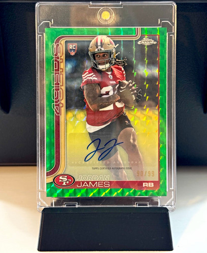 Topps 2025 Topps Chrome Jordan James RA-JJ Rookie Autographs Green /99 Auto RC