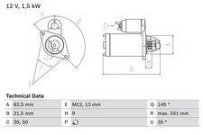 BOSCH Anlasser Starter 0 986 010 850 +72.03&euro; Pfand f&uuml;r KLASSE MERCEDES SL T2 12V