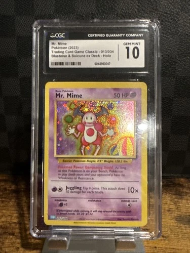 CGC 10 -  Mr. Mime #13/34 Pokemon TCG Classic: Blastoise Deck (CLB)