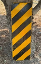 Retired Warning Caution Traffic Road Sign Yellow & Black Stripes Highway 12x36