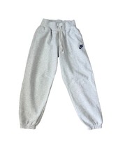 Retro Nike Swoosh High Waist Embroidered Sweatpants Grey Drawstring Women s XS