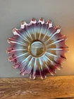 Vintage Federal Glass Celestial Marigold iridescent 9”  glass starburst bowl.