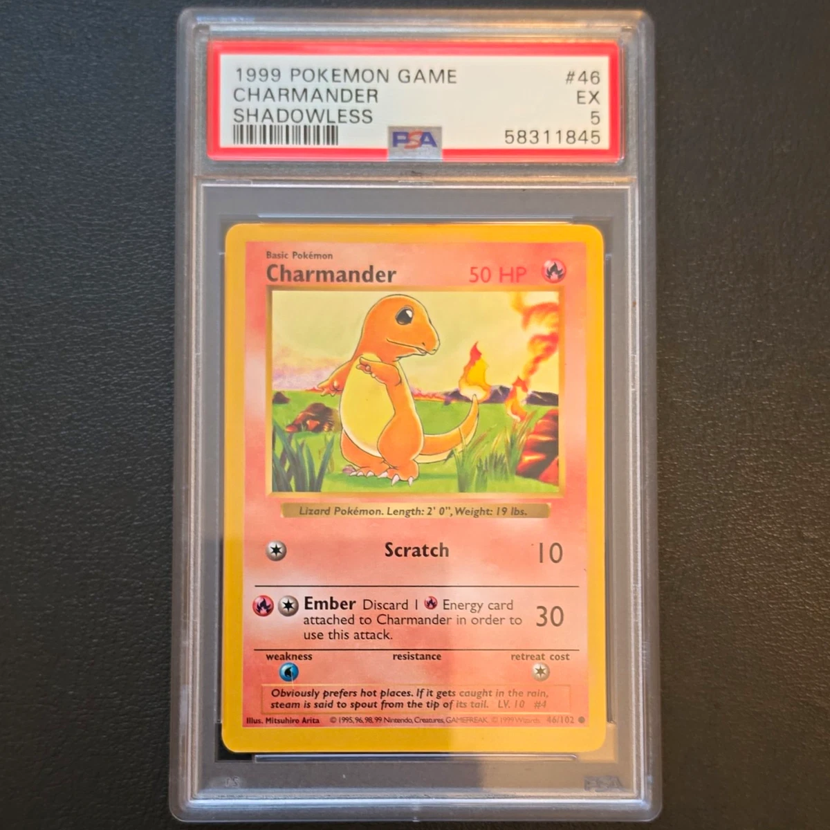 Charmander Pokémon TCG Shadowless Individual Collectible Card Game