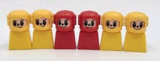 Lot Of 6 Vintage 1980s Entex LOC BLOCS Toy Figures Red  Yellow Character Figure