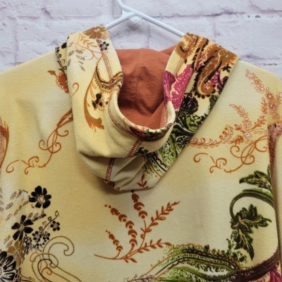 Sudadera con Capucha Y2K Oleg Cassini Deportiva Cachemira Floral Cremallera Completa Para Mujer L Ropa Activa de Viaje Foto 4 de 4