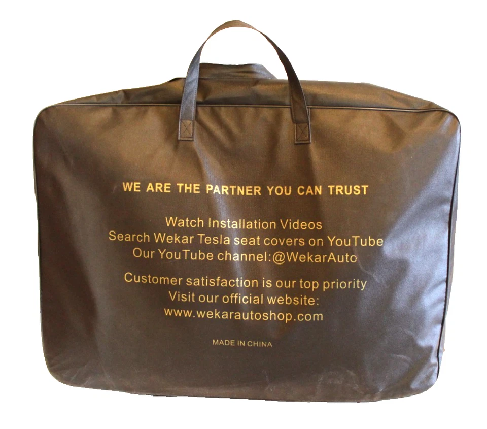Fundas de asiento de coche Tesla Modelo 3 Wekar blancas cuero napa asientos interiores de coche (NUEVO EN CAJA) Foto 3 de 4