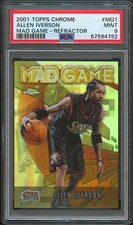 Allen Iverson 2001-02 Topps Chrome Mad Game Refractor #MG1 PSA 9