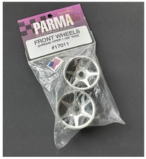 Vintage RC Car Parma 17011 Front Chrome Wheels 1.125 for Goodtime Kit Universal