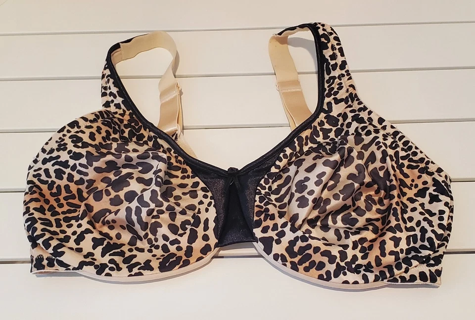 Olga Bra 35002 Leopard Print Un Padded Adj Straps 38DD Pre Owned Fair Condition - Image 4 of 4