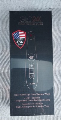 GLO24K Triple Action Eye Care Therapy Wand LED Heat Vibration Anti-Aging SEALED