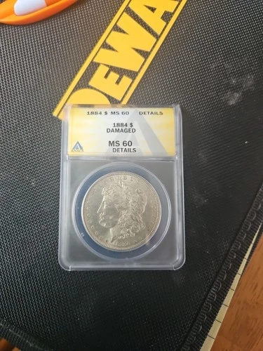1884-P $1 Morgan Silver Dollar ANACS MS60 DAMAGED