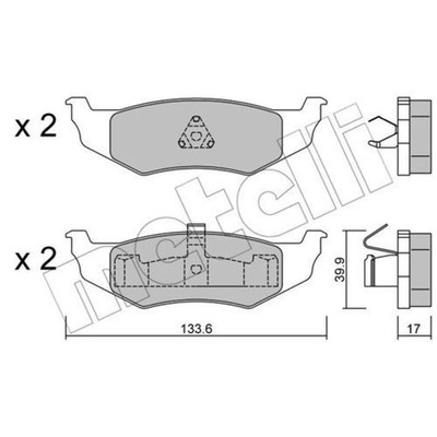 METELLI Bremsbeläge hinten für Chrysler PT Cruiser Stratus Cabriolet Dodge Neon