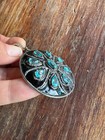 Statement Collector Blue Topaz and Diamond Black Enamel Pendant — photo 4