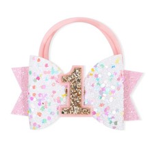 Rainbow Confetti Birthday Hairbow Girls 1st Birthday Hair Clip Glitter Sprinkles