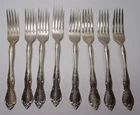8 Rose Tiara by Gorham Sterling Silver Forks 7 3/8" JB9C